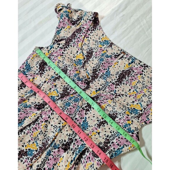 Free People Miss Right Floral Print Cutout Mini Dress Ivory Multi Sz Large - Picture 6 of 7